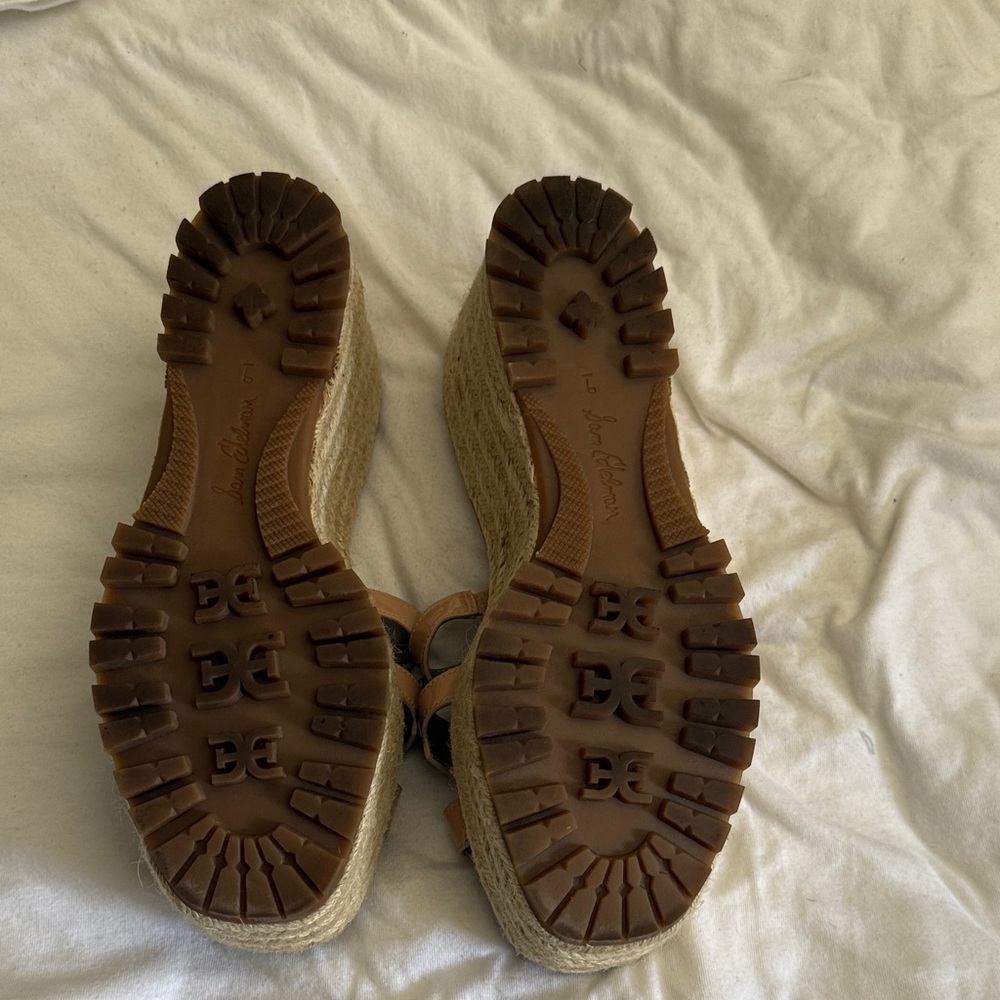 Sam Edelman Nude Patent Leather Espadrille Slide Sandals - Picture 7 of 7